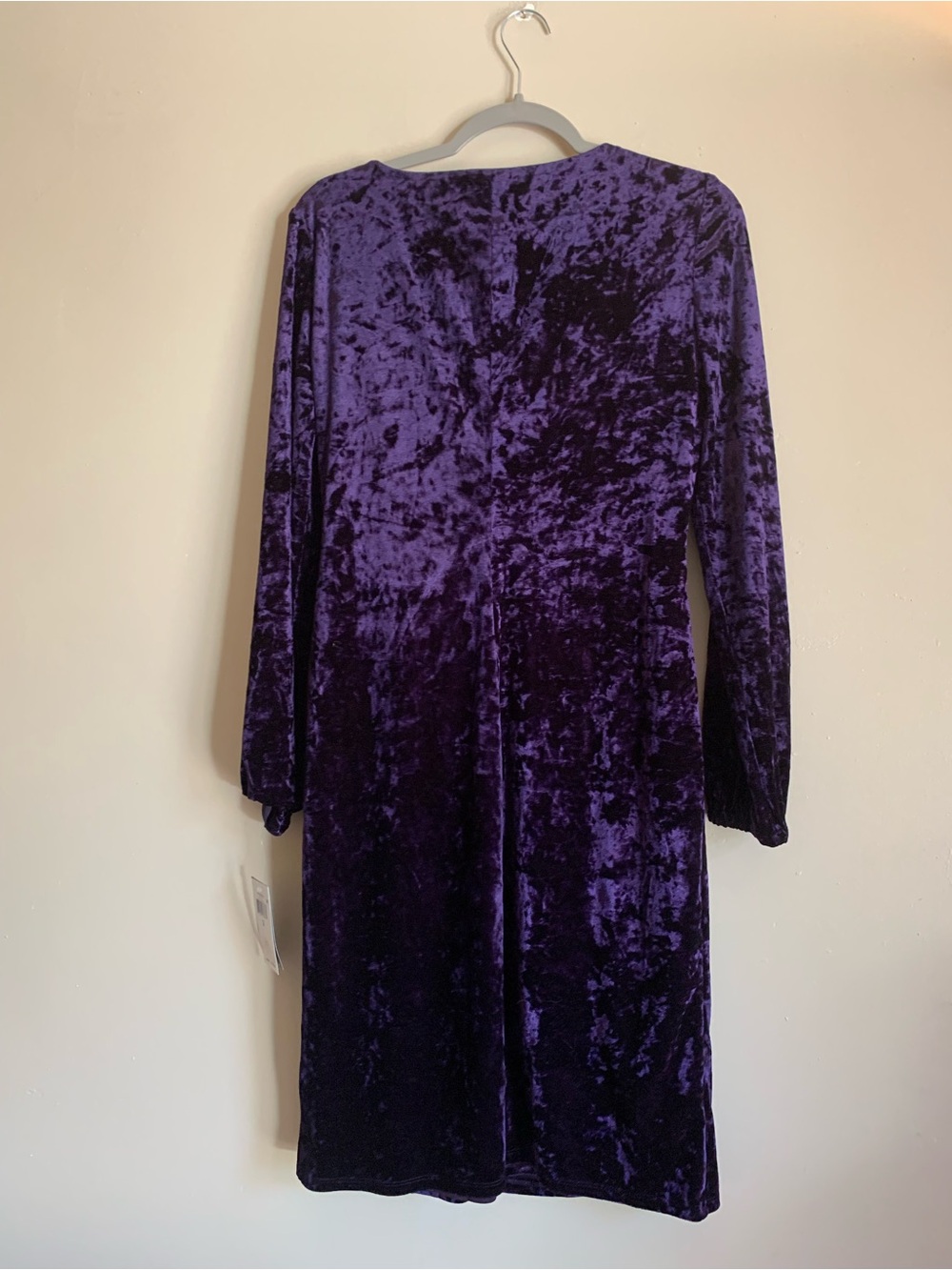 Lauren Ralph Lauren NWT New Purple Velvet Wrap Dress Long Sleeve Women Size 8 - Picture 5 of 5